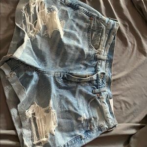 ripped mom jean shorts